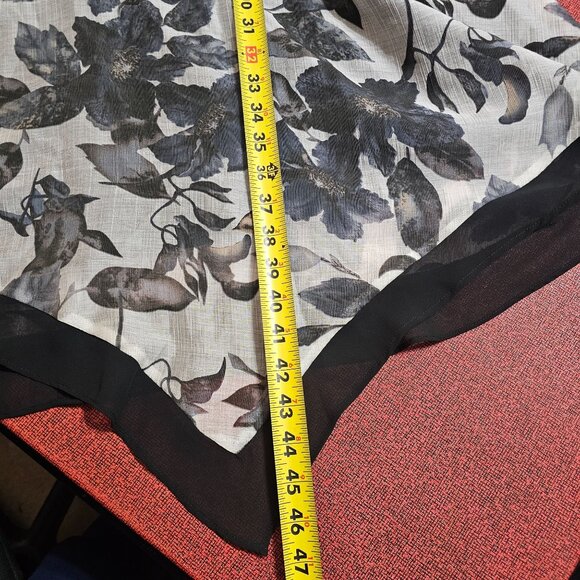 Adrianna Papell Black & Gray Floral Sleeveless Midi Dress Sz 14 Asymmetrical Hem - Picture 14 of 14